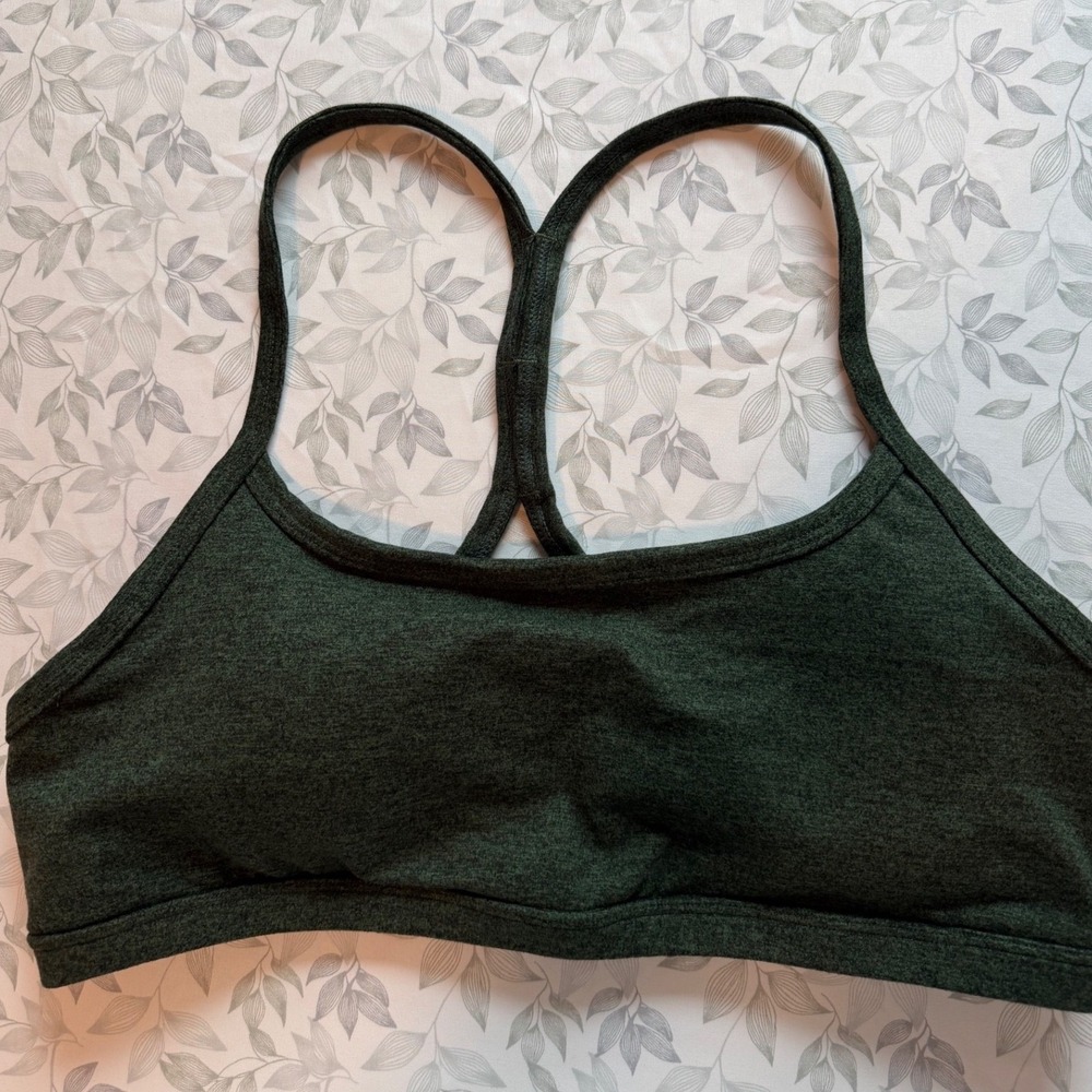Calme by Johnny Was Ease Cross Back Sports Bra II Jungle Green Womens Size L